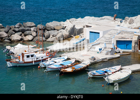 Mandrakia village, isola di Milos, Cicladi Grecia, Europa Foto Stock