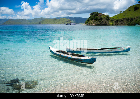 Parco Nazionale di Komodo , spiaggia rosa - isole paradiso per le immersioni e esplorare. La più popolare destinazione turistica in Indonesia Foto Stock