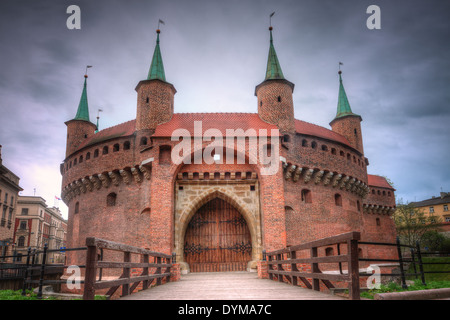 Barbican Cracovia in Polonia. Foto Stock