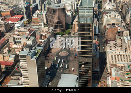 Vista del centro di Johannesburg, Ghandi Square e il CBD di Carlton Centre Johannesburg Gauteng, Sud Africa e Africa Foto Stock