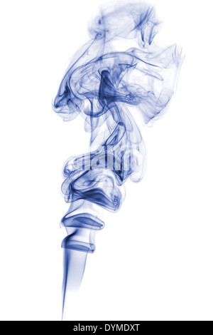 Abstract dark blue smoke isolati su sfondo bianco Foto Stock