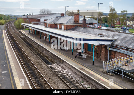 Stazione ferroviaria di Leominster, Herefordshire, Regno Unito. Gestito da Transport for Wales (TFW) Foto Stock