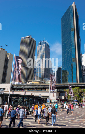 Sydney Australia,nuovo Galles del Sud,Ovest,Circular,Quay,Sydney,Porto,porto,grattacieli del CBD,citta',skyline,AU140308086 Foto Stock