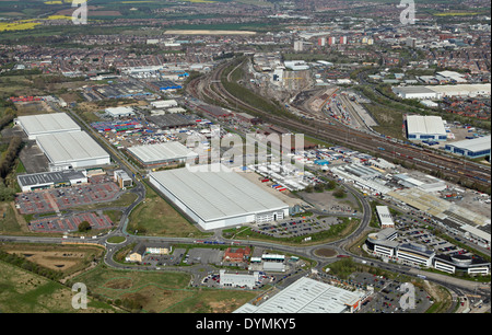Vista aerea del Balby Carr area industriale a sud ovest della città di Doncaster Foto Stock