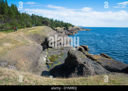 Le scogliere Helliwell Parco Provinciale, Hornby Isola, British Columbia, Canada Foto Stock