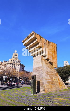 Francesc Macia memorial in Placa de Catalunya - Piazza Catalonia in Barcellona, Spagna Foto Stock