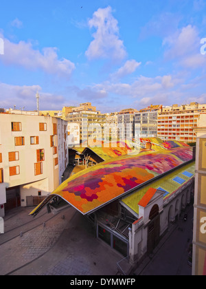 Mercat de Santa Caterina - Cibi freschi di mercato di Barcellona e della Catalogna, Spagna Foto Stock