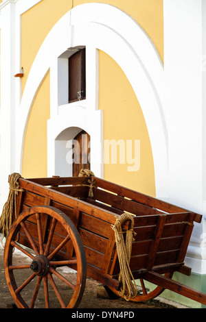 Carrello di legno, San Felipe del Morro Castle, Sito Storico Nazionale di San Juan, la vecchia San Juan, Puerto Rico Foto Stock