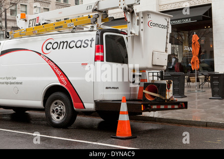 Comcast Cable service van - Washington DC, Stati Uniti d'America Foto Stock