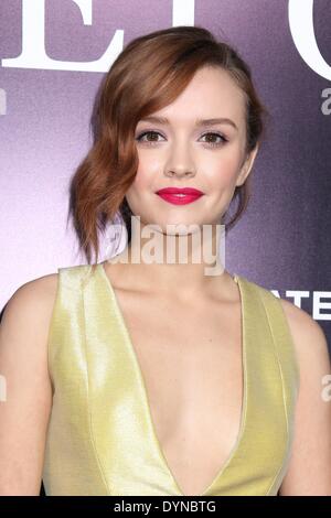 Los Angeles, California, USA. 22 apr 2014. Olivia Cooke assiste ''LA QUIETE'' Premiere detenute presso Ace Hotel Teatro di aprile 22nd, 2014 a Los Angeles, California, USA. © TLeopold/Globe foto/ZUMAPRESS.com/Alamy Live News Foto Stock