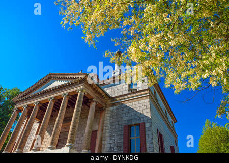 L'Italia,Veneto, Malcontenta di Mira, vista dal giardino di Villa Foscari (La Malcontenta), l'architetto Andrea Palladio. Foto Stock