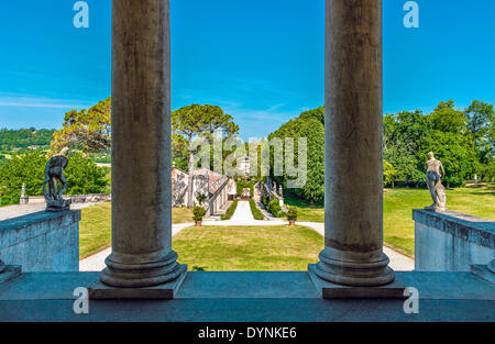 L'Italia,Veneto, Vicenza, l'atrio di Villa La Rotonda (Villa Capra Almerigo), l'architetto Andrea Palladio. Foto Stock