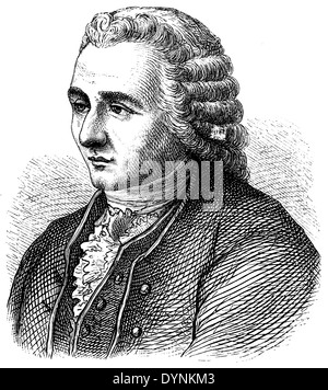 Jean Jacques Rousseau (nato il 28 giugno 1712, deceduto il 2 luglio 1778) Foto Stock