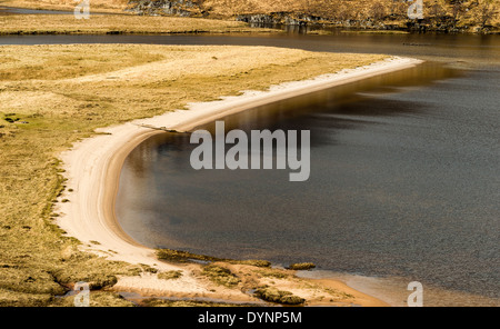 Spiaggia di sabbia sul loch AFFRIC IN Glen Affric Scozia Scotland Foto Stock