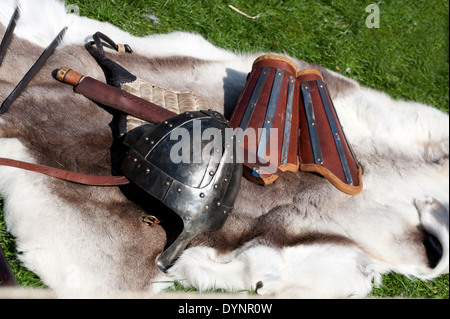 Viking arma Battaglia di Clontarf festival, Aprile 19, 2014, Dublin , Ireland Foto Stock