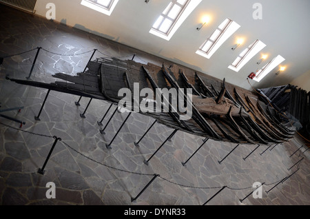 Originale nave vichinga presso il Museo delle Navi Vichinghe Oslo Norvegia Foto Stock