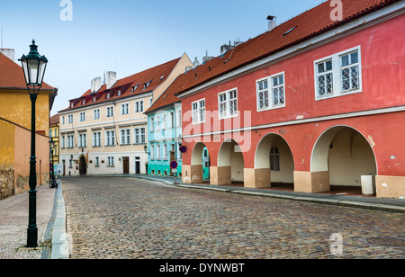 Loretanska via medievale a Praga Repubblica Ceca città capitale. Foto Stock
