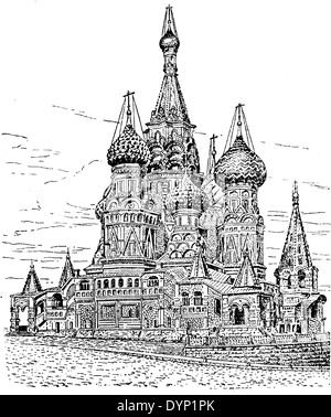 San Basilio cattedrale, Mosca, Russia, illustrazione da enciclopedia sovietica, 1928 Foto Stock