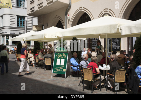 Cafe Prag, Schwerin, Meclemburgo-Pomerania, Germania, Europa Foto Stock