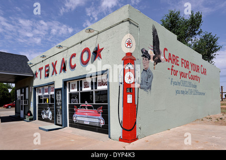 Texaco gas murale stazione Garage Foto Stock