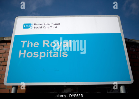 Royal Victoria Hospital,a Belfast il 15 aprile 2014. Il dipartimento di emergenza ingresso del Royal Victoria Hospital Foto Stock