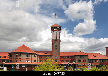 Unione stazione ferroviaria nel centro di Portland Oregon Foto Stock