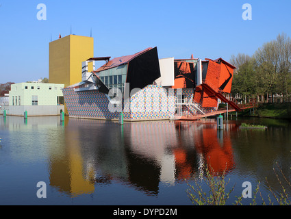 Groninger Museum, il modernista museo di arte contemporanea a Groningen, Paesi Bassi Foto Stock