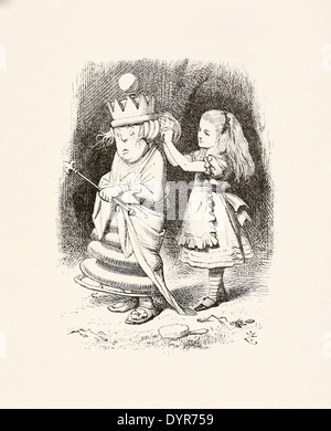 John Tenniel (1820-1914) illustrazione da Lewis Carroll 'Attraverso l' Looking-Glass pubblicato nel 1871. La regina bianca Foto Stock