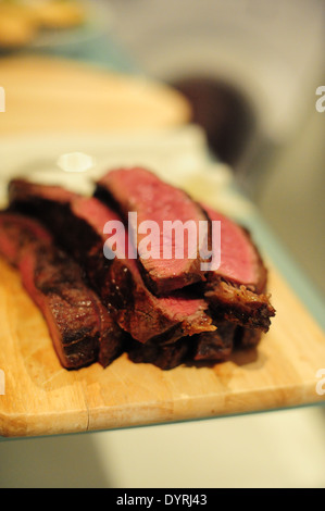 Scamone bistecca mezzo raro barbecue Brisket Foto Stock