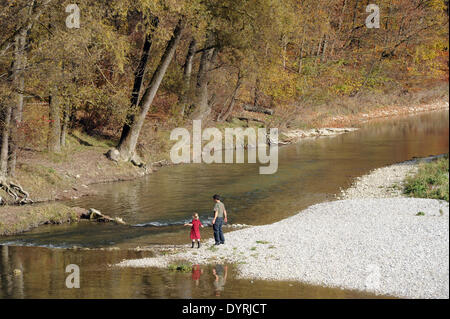 Autunno a Flaucher a Monaco di Baviera, 2011 Foto Stock