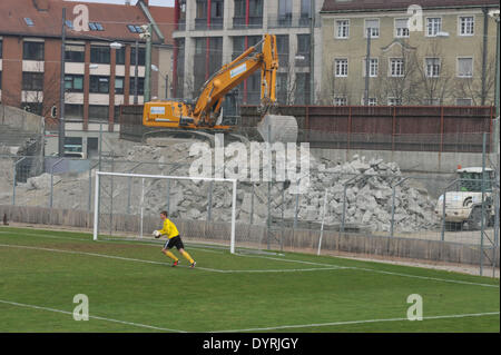 Ristrutturazione di Gruenwalder Stadion di Monaco di Baviera, 2012 Foto Stock