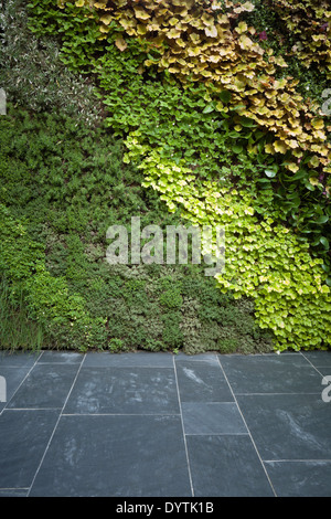 Patio Giardino al livello del seminterrato al Morgan casa a Notting Hill Londra UK progettato da giardini modulare in combinazione con Foto Stock