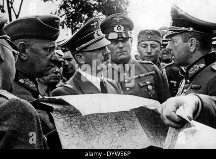 Adolf Hitler visita il fron in Polonia, 1939 Foto Stock