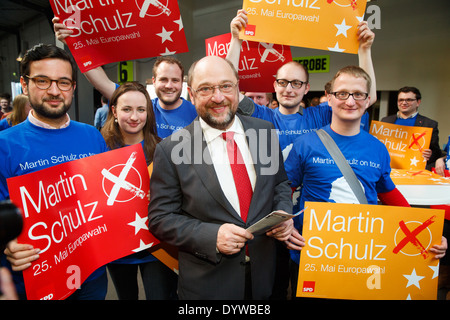 Amburgo, Germania, la campagna elettorale per le elezioni europee con Martin Schulz, SPD Foto Stock