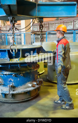 Sulla pianta di prodotti ferroconcrete Foto Stock