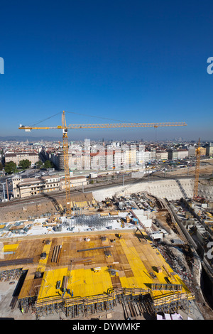 Sito in costruzione trainstaion centrale, Vienna, Austria Foto Stock