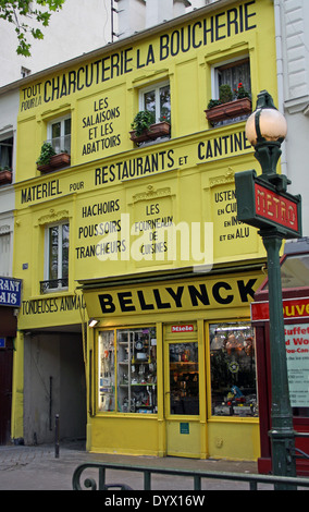 Bellynck, dipinto in giallo, sign-scrittura, Parigi Foto Stock