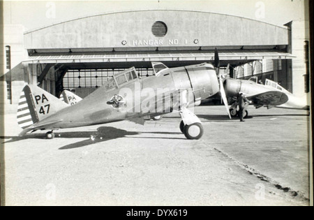 Il Seversky P-35 era un caccia statunitense equipaggiato con il motore Pratt & Whitney R-1830 Twin Wasp, utilizzato durante i primi anni della seconda guerra mondiale per operazioni di combattimento aereo e difesa. Foto Stock