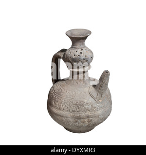 Islamic terra-cotta ewer con decorazioni arabe 7th-8secolo CE 16.8 cm alto Foto Stock