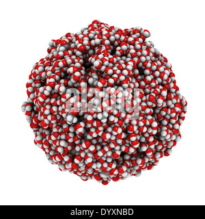 Aceto - modello della composizione molecolare di aceto (acido acetico in acqua) allo stato liquido. Foto Stock