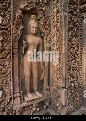 Il Banteay Srei tempio indù dedicato a Shiva. Siem Reap, Cambogia Foto Stock