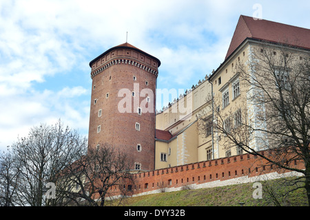 Il Castello Reale sul colle di Wawel Zamek Królewski na Wawelu Foto Stock