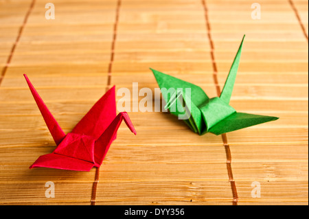 Colorate gru origami Foto Stock