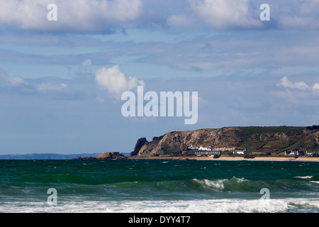 St Ouen la Cinque miglia di spiaggia i membri di Jersey Isole del Canale Foto Stock