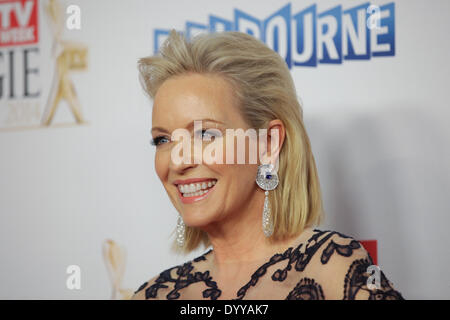 Rebecca Gibney presso il Logie Awards, Melbourne, 27 aprile 2014. Foto Stock