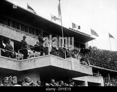 Adolf Hitler apre la XI Giochi Olimpici, 1936 Foto Stock