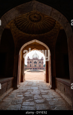 New Delhi, India. Safdarjang della tomba costruita 1753-54. Foto Stock