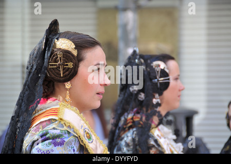 Valencia Fallas Parade, Marzo 2014 Foto Stock