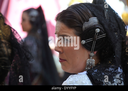 Valencia Fallas Parade, Marzo 2014 Foto Stock