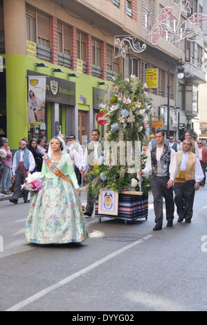 Valencia Fallas Parade, Marzo 2014 Foto Stock